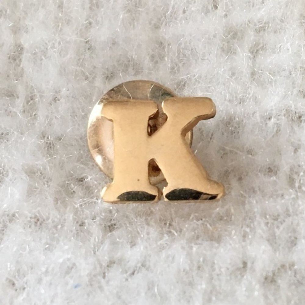 Vintage Avon Letter “K” Goldtone Pin Brooch
